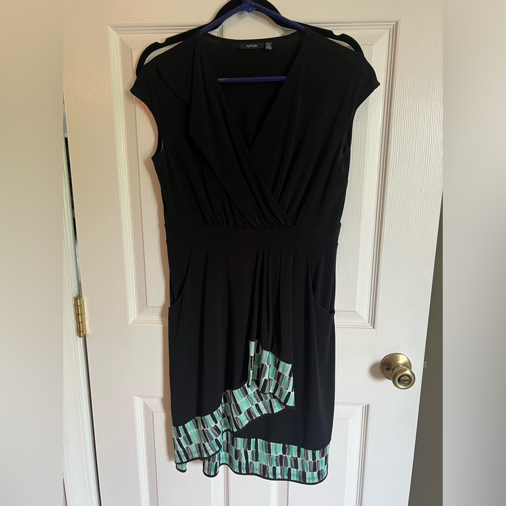Dress Black Dress with Accent Hem